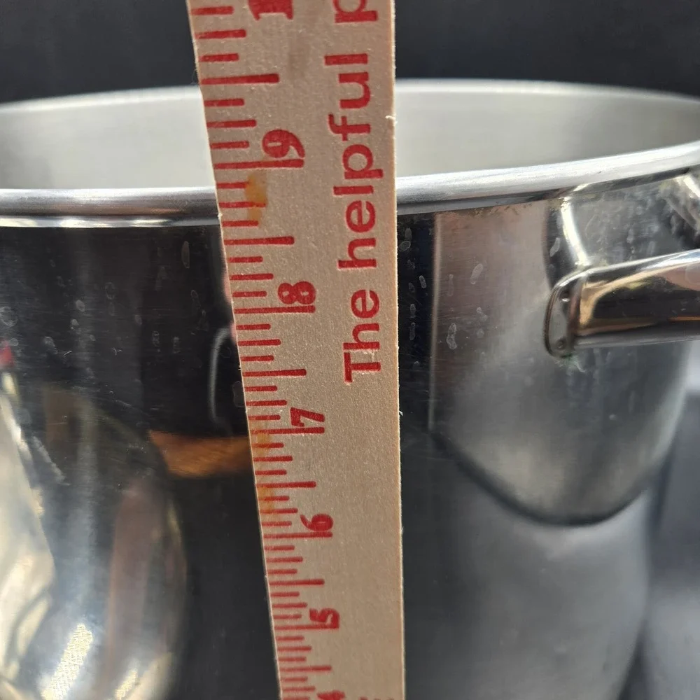 Vtg 1801 Revere Ware 16 Qt Stock Pot w/Lid Stainless Steel Heavy Bottom 2056